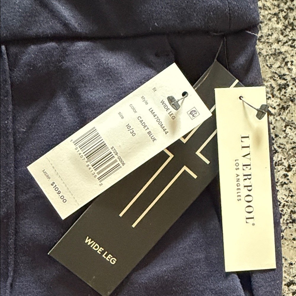 Liverpool pull on Wide leg pants in blue | Sz 10 - Picture 6 of 12